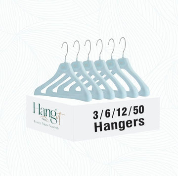 HangitNow Ultra-Durable Coat & Jacket Hanger – 43 cm, 20 kg Capacity, Stylish & Eco-Friendly Design with Reinforced Hook - Light Blue