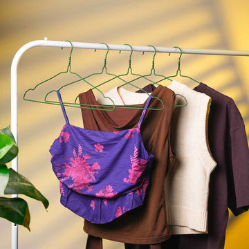 Heavy-Duty 3mm Wire Clothes Hangers 16-Inch Metal Hangers for Shirts, Dresses, Suits & More Space-Saving & Durable Design - Dark Green