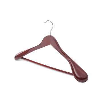 Wide Shoulder Wooden Suit Hangers – Solid Wood with Non-Slip Pants Bar, Smooth Finish & 360° Swivel Hook for Jackets, Dresses & Heavy Garments - Beige