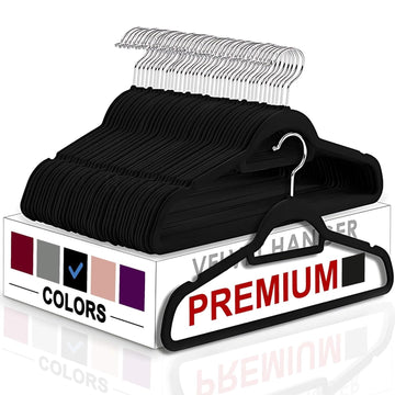 Luxury Velvet Hanger Set – Non-Slip, 360° Swivel Hook, Slim Heavy-Duty Design with Notched Shoulders & Accessory Bar