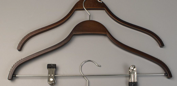 Bottom Wooden Hanger With Clips