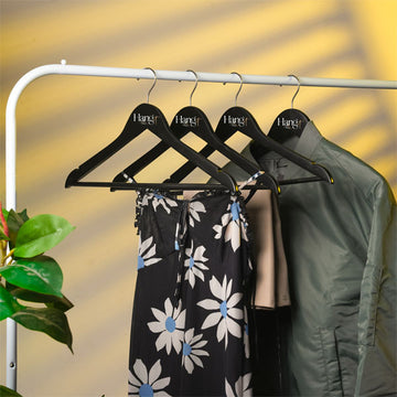 Premium Wooden Clothes Hanger – Non-Slip Bar, Precisely Cut Notches, 360° Swivel Chrome Hook for Garments & Accessories