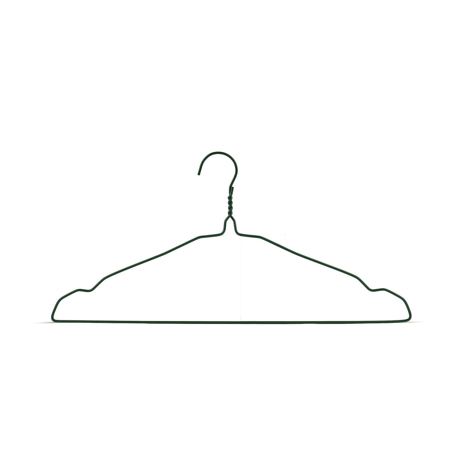 Heavy-Duty 3mm Wire Clothes Hangers 16-Inch Metal Hangers for Shirts, Dresses, Suits & More Space-Saving & Durable Design - Dark Green
