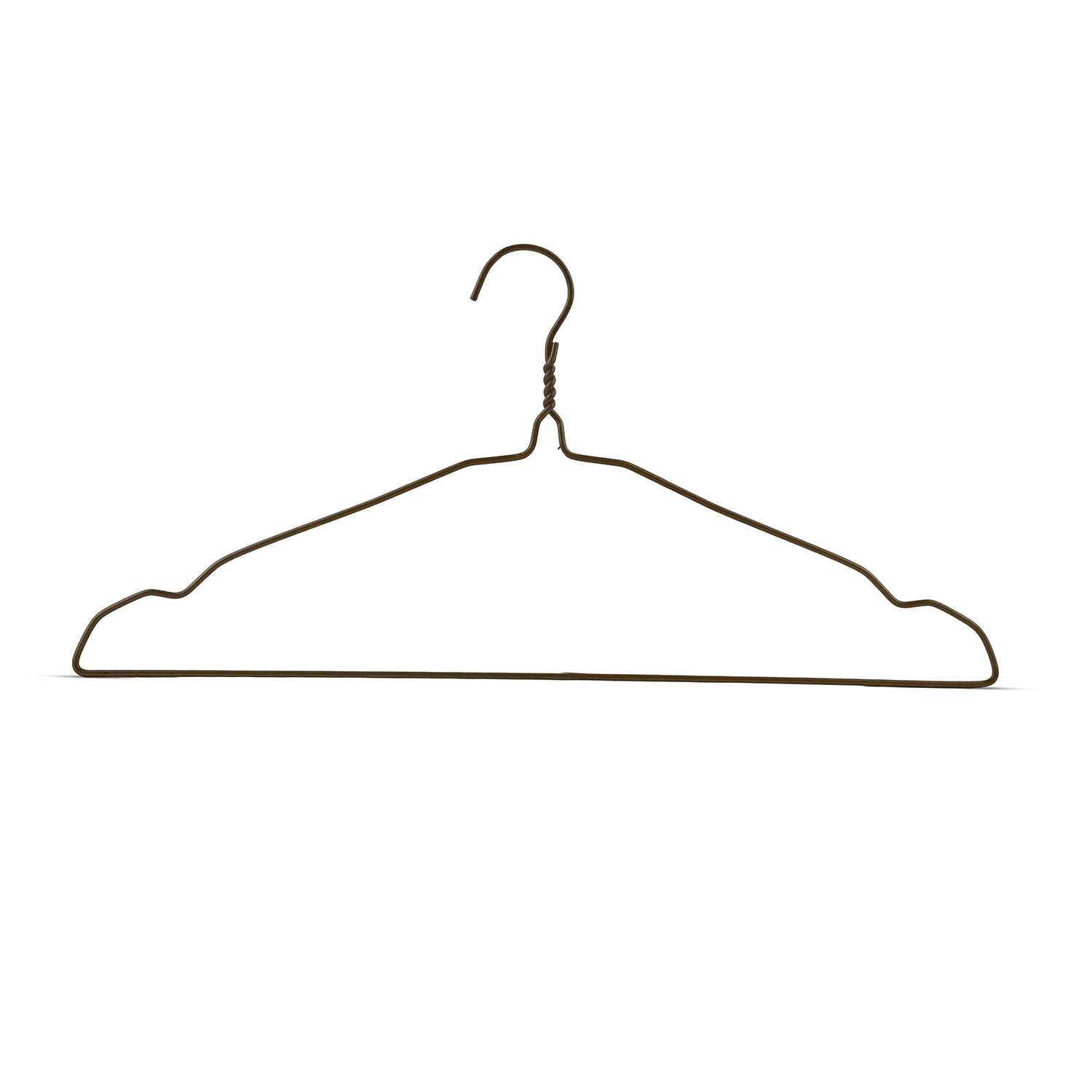 Heavy-Duty 3mm Wire Clothes Hangers 16-Inch Metal Hangers for Shirts, Dresses, Suits & More Space-Saving & Durable Design - Bronze