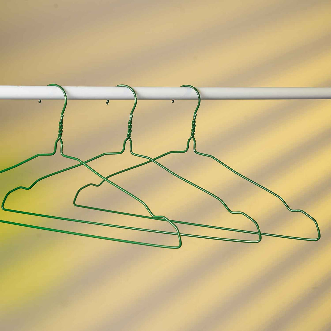 Heavy-Duty 3mm Wire Clothes Hangers 16-Inch Metal Hangers for Shirts, Dresses, Suits & More Space-Saving & Durable Design - Dark Green
