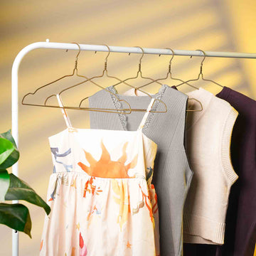 Heavy-Duty 3mm Wire Clothes Hangers 16-Inch Metal Hangers for Shirts, Dresses, Suits & More Space-Saving & Durable Design - Bronze
