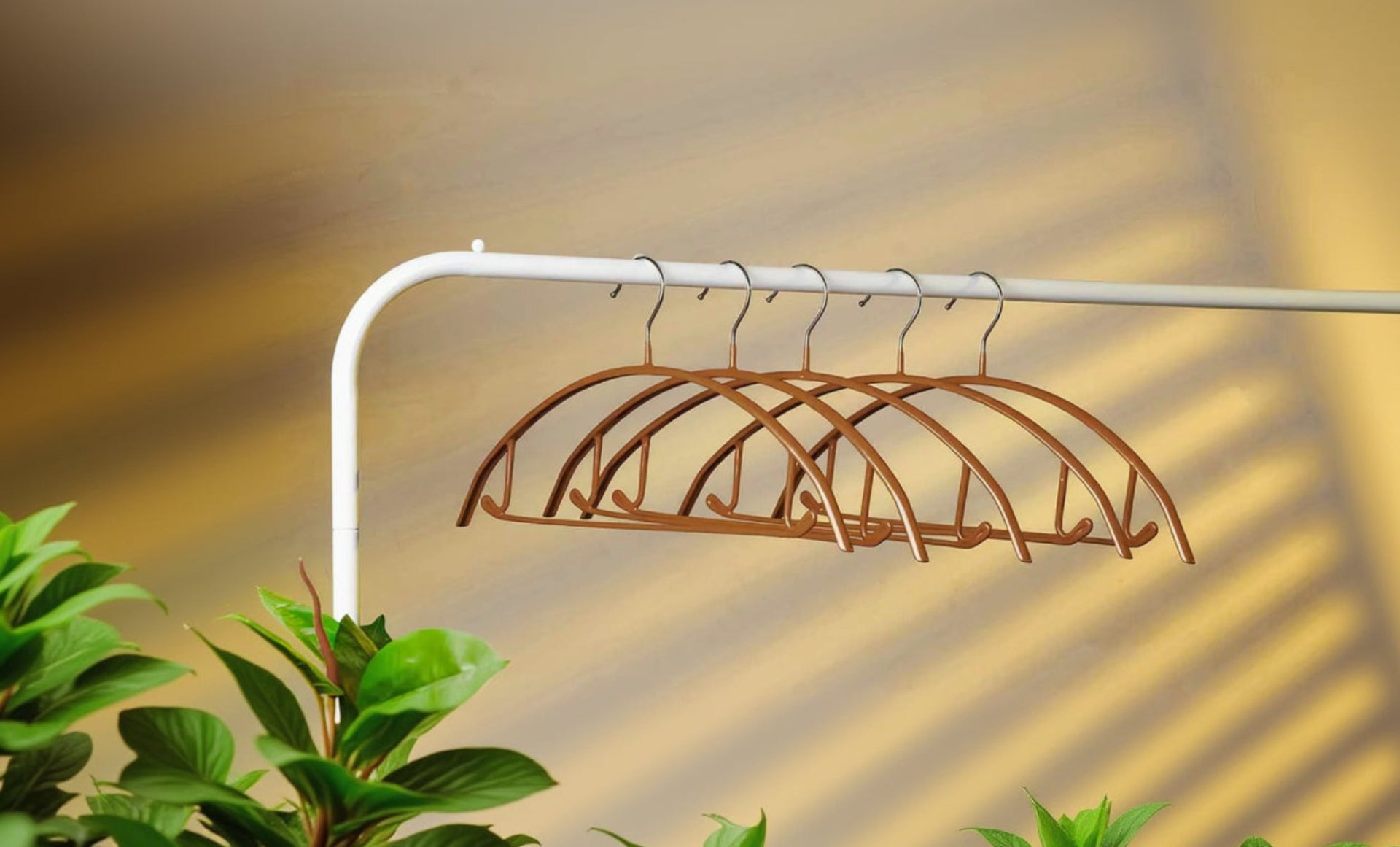 Rubber Coated Anti-Slip Hanger - Yellow