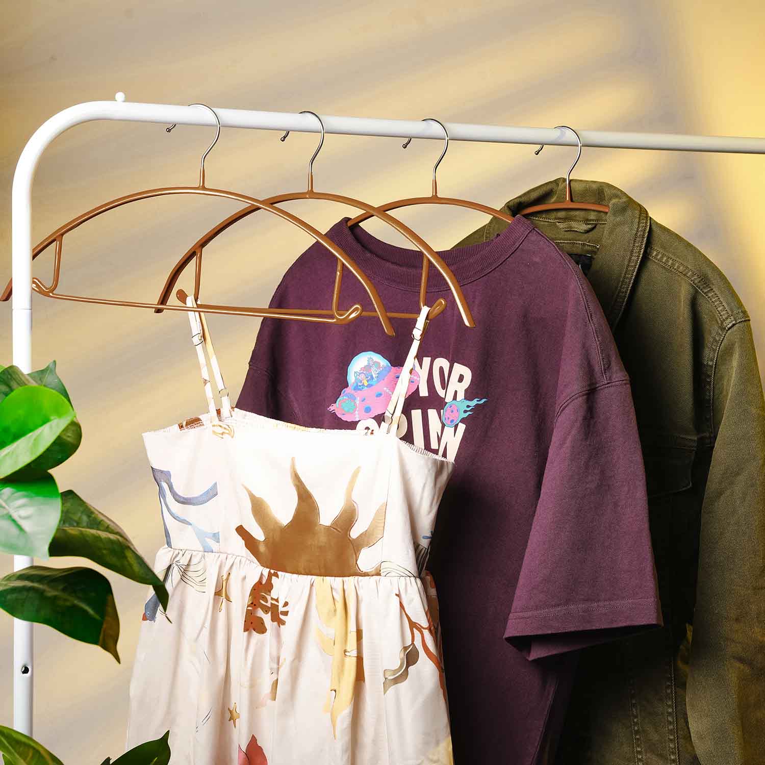 Rubber Coated Anti-Slip Hanger - Yellow