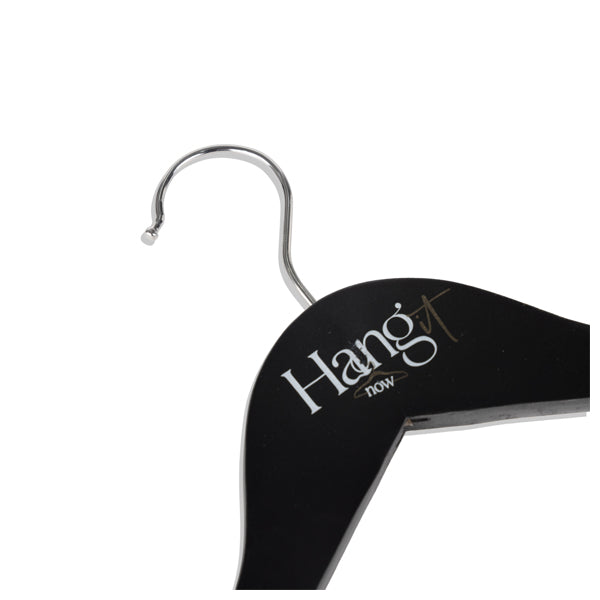 Premium Wooden Clothes Hanger – Non-Slip Bar, Precisely Cut Notches, 360° Swivel Chrome Hook for Garments & Accessories